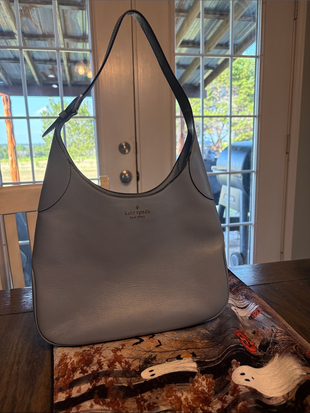 kate spade Light Blue Pebbled Leather Small Shoulder Bag